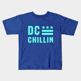 DC CHILLIN (Teal) Kids T-Shirt